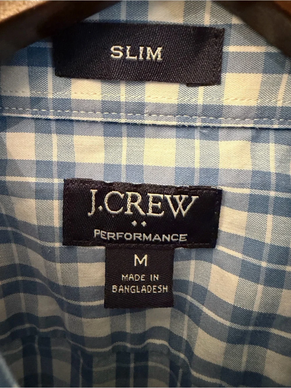J.Crew Performance Slim Fit Blue Plaid Button Down Shirt Men’s Medium